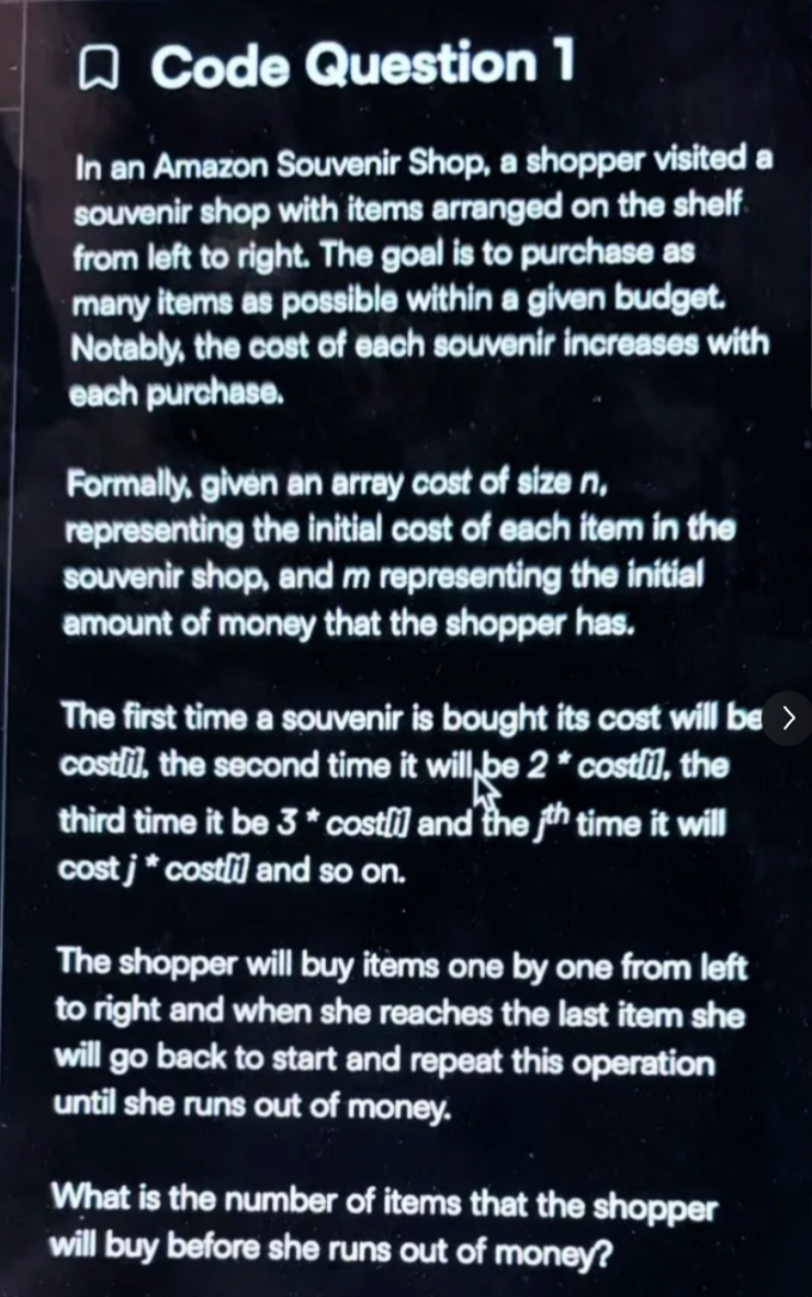 Amazon OA HackerRank 題目截圖