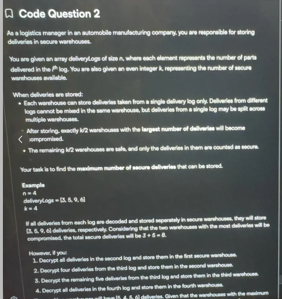 Amazon OA Question 2