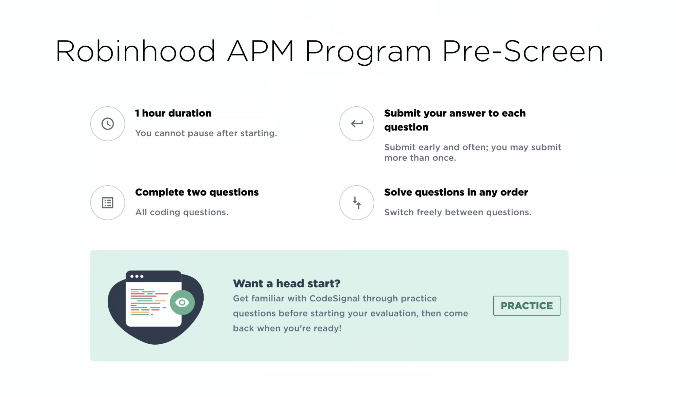 Robinhood APM OA