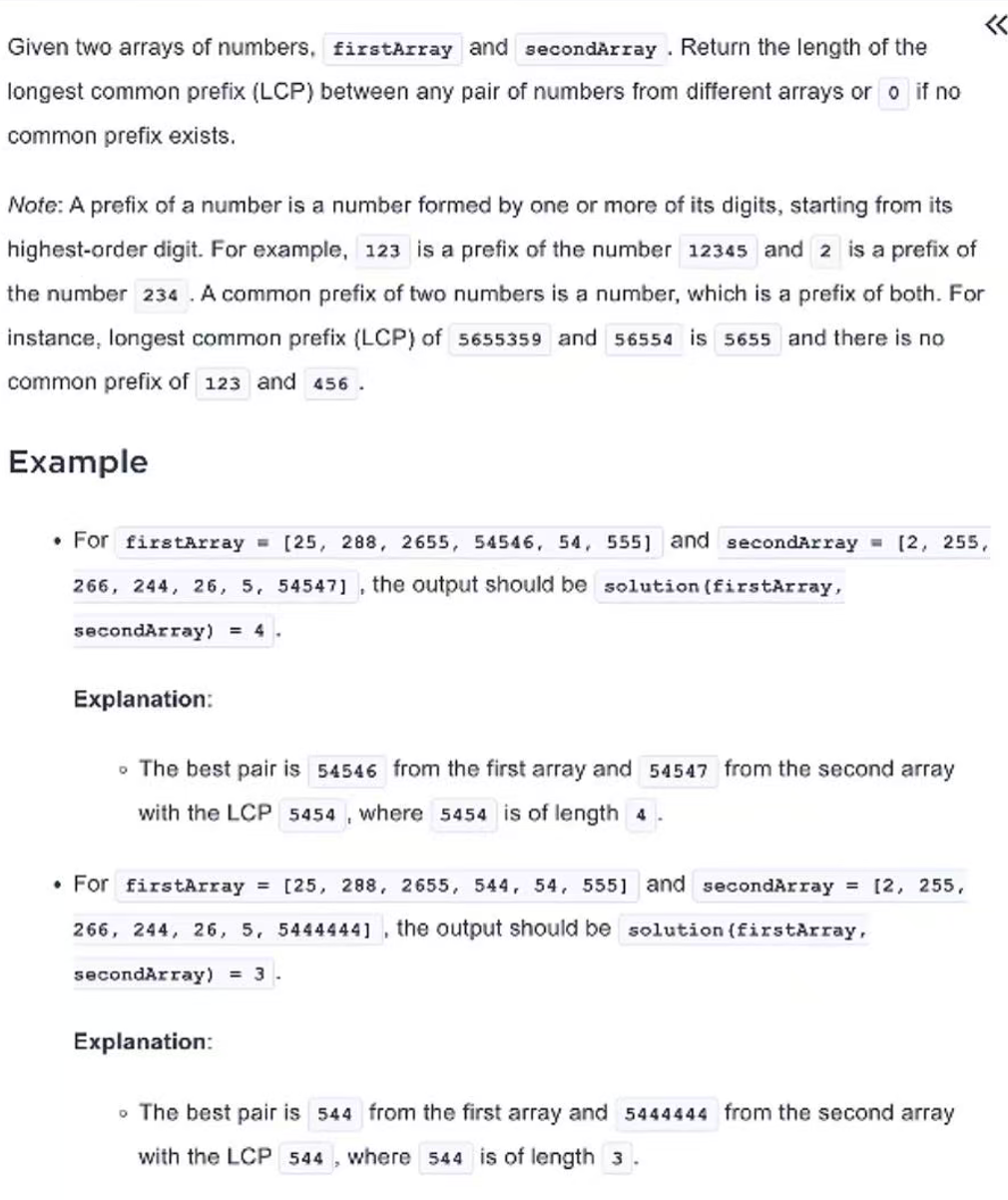 TikTok CodeSignal Backend OA Q4 Longest Common Prefix